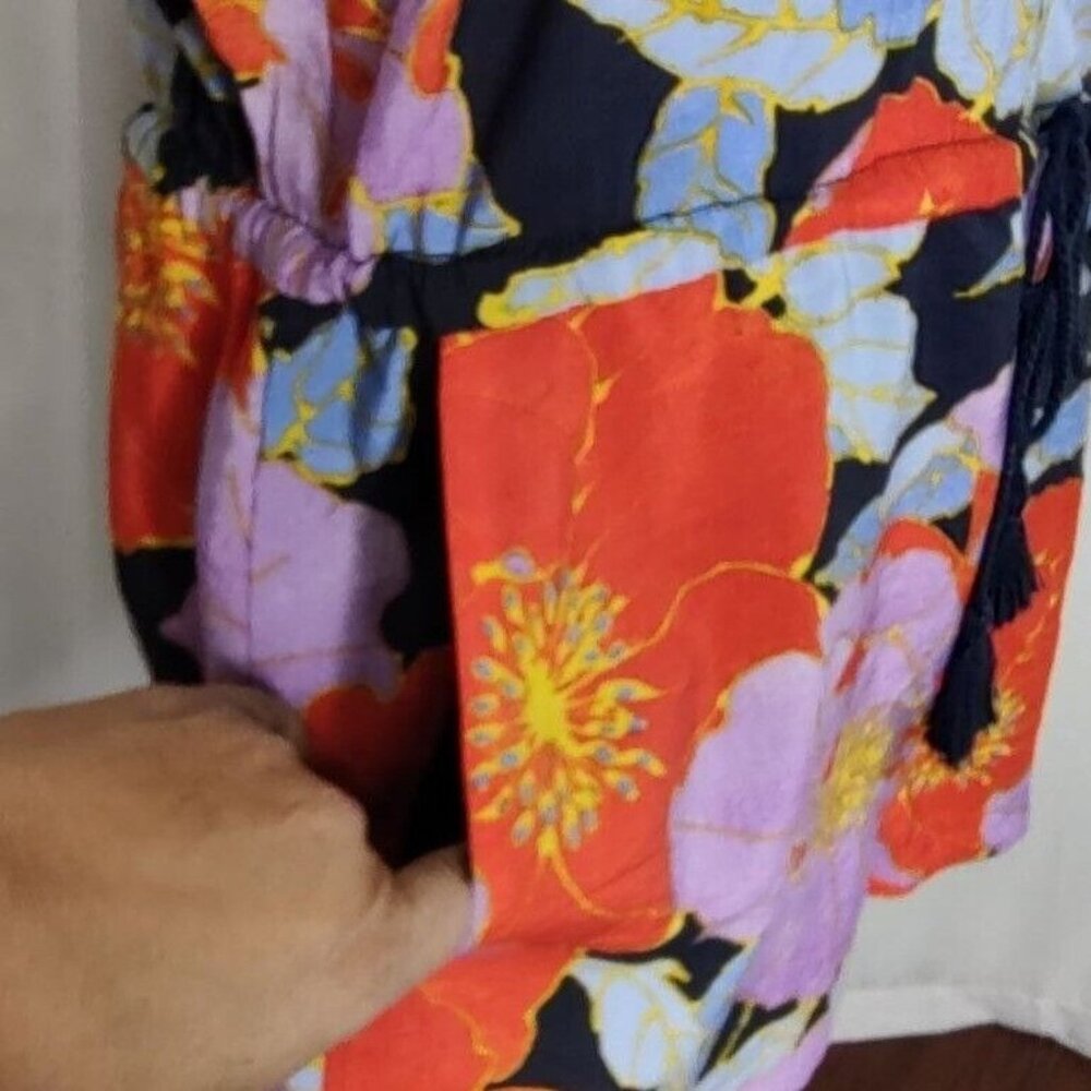 LOFT Romper Floral S Full Bloom Halter Lilac Blue Summer Brunch NEW - Picture 8 of 10